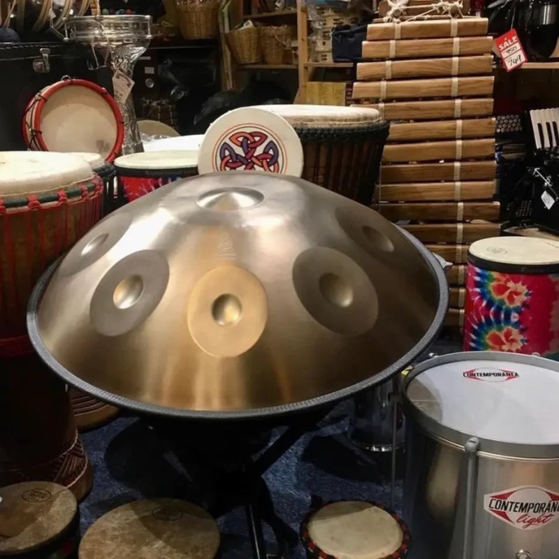 Handpan placed among various other instruments