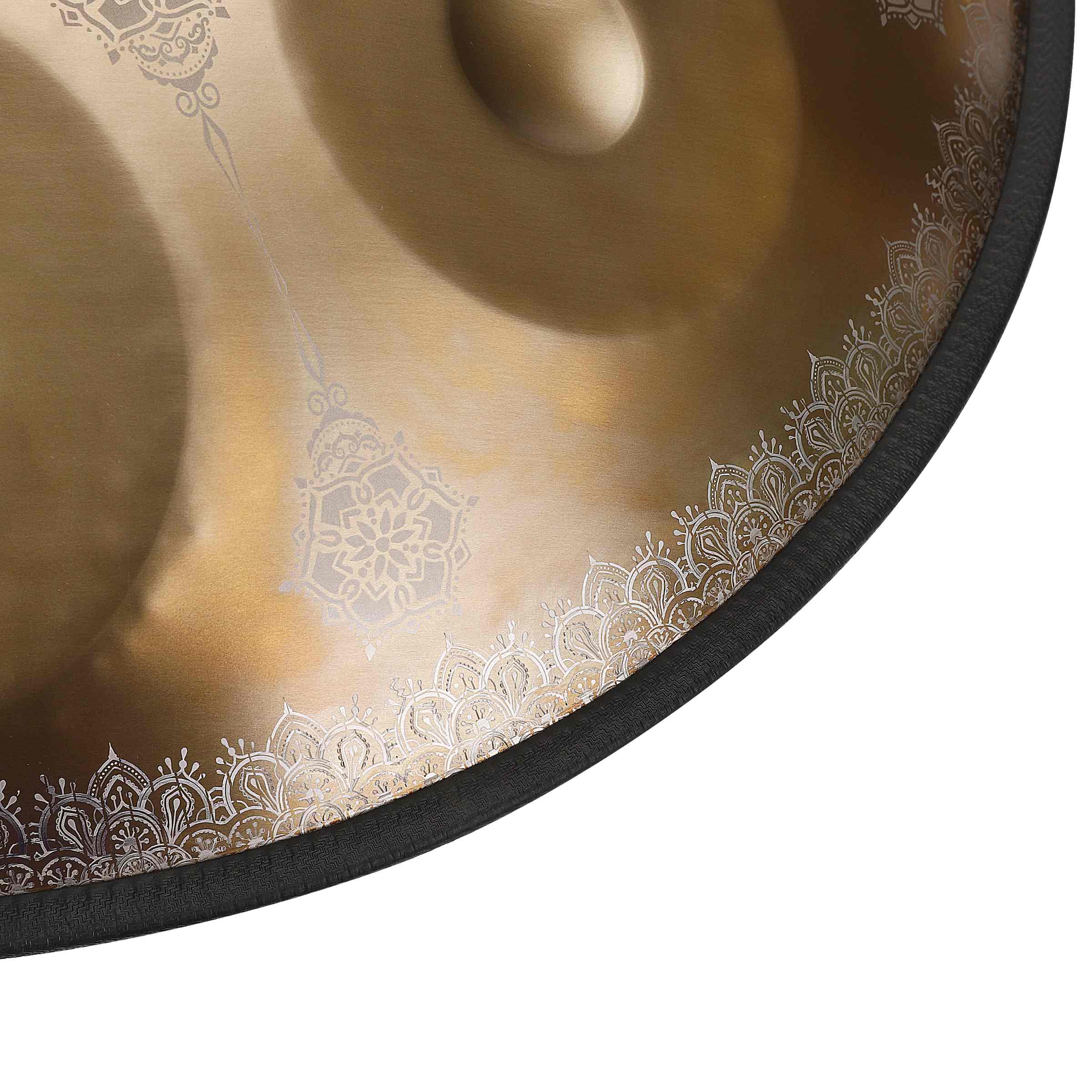 Cosmos Handpan - Golden Mandarins 10 Notes in D Minor - Tambourine Gift Set
