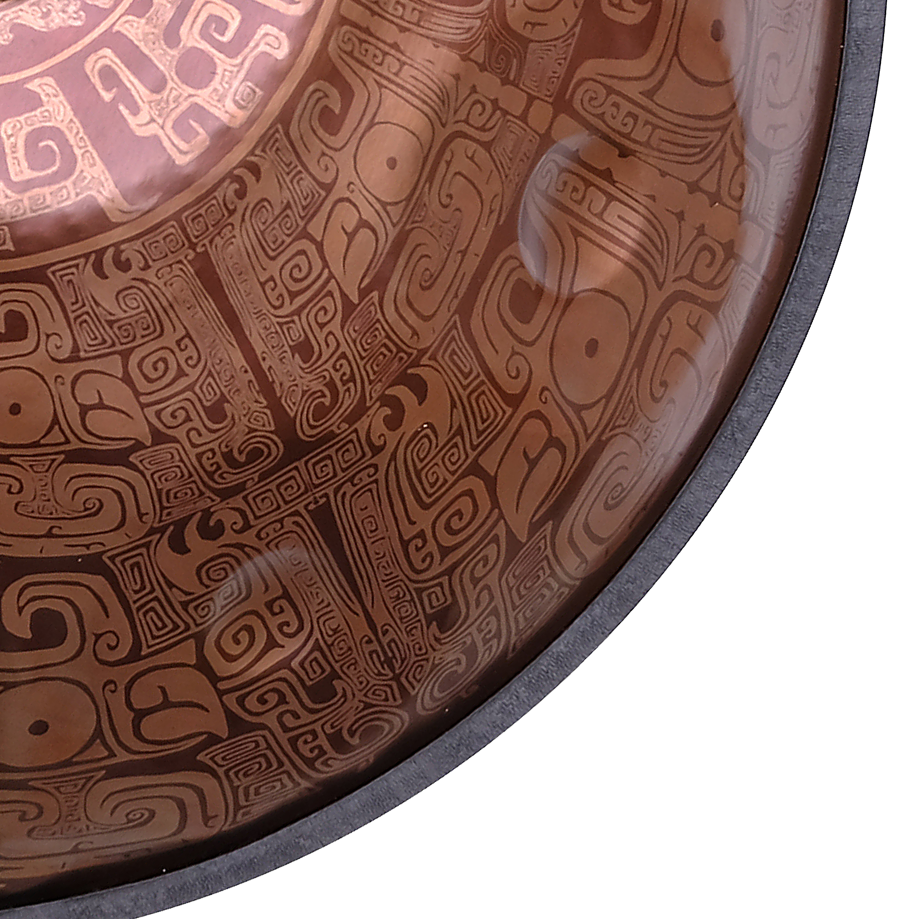 Close-up of new pattern handpan craftsmanship